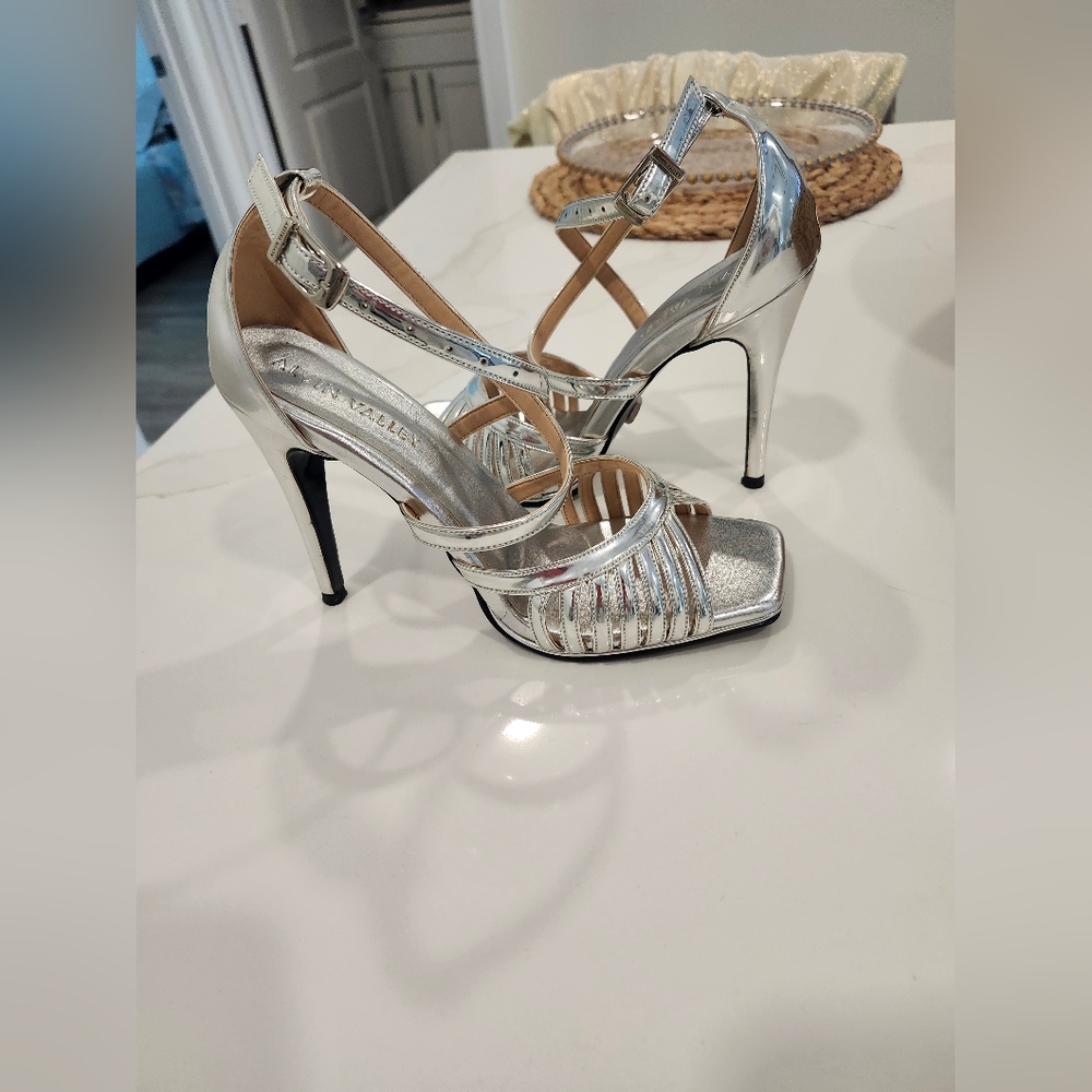Alvin Valley Silver Strappy Metallic High Heel Sandals
